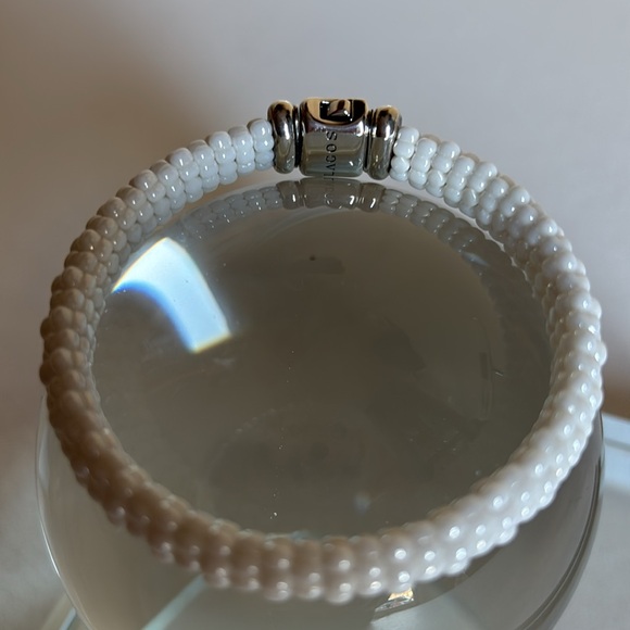 LAGOS WHITE CAVIAR Ceramic Beaded Bracelet | 9mm - Picture 8 of 13